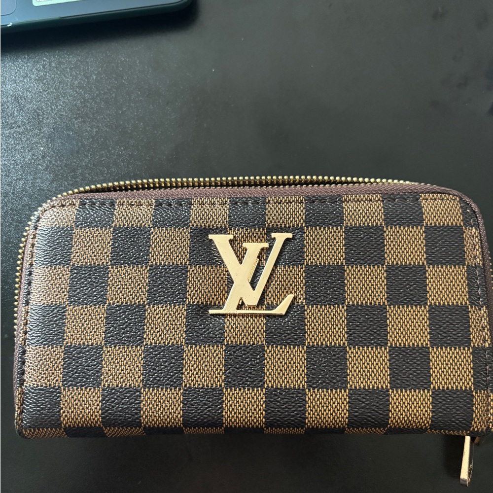 Louis Vuitton Brown and Black Checkered Wallet